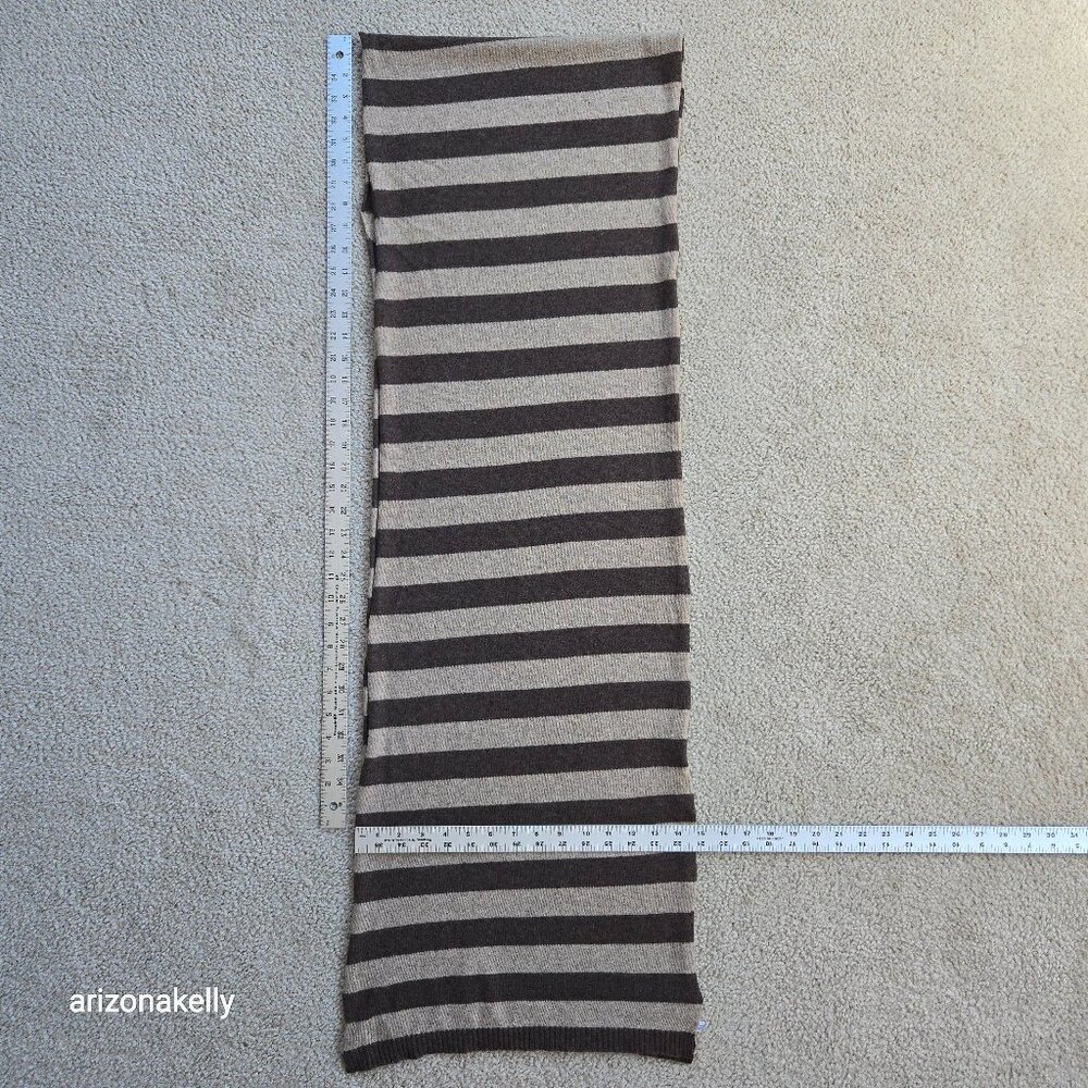 Portolano Cashmere Tan & Brown Stripes With Curled Edges
